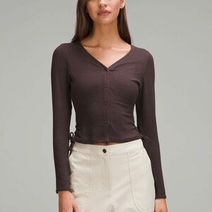 Lululemon Side-Cinch Ribbed Cardigan